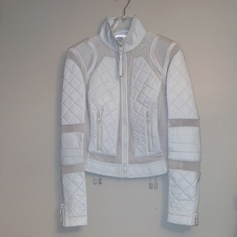 Blanc Noir Leather Jacket "Moto"